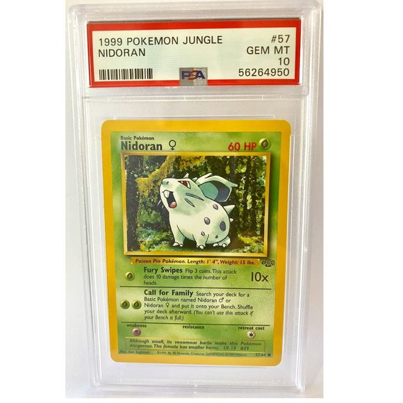 Pokemon Other - PSA 10 NIDORAN GEM MT 57/64 │ Jungle Set Unlimited │1999 Pokémon 56264950
